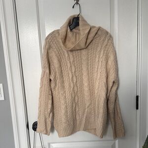 Forever 21 Cable Knit Turtleneck Sweater - Tan